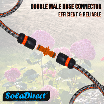Double Male Hose Connector Coupler Extender for Join Garden Hose Pipe Tube (Pack of 1)