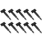 Pack of 10 x 200 mm T-Hinge Black, Steel Tee Hinges, Weather Resistant, Rust Proof Powder Coating, T Strap Hinges