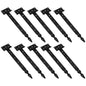 Pack of 10 x 350 mm T-Hinge Black, Steel Tee Hinges, Weather Resistant, Rust Proof Powder Coating, T Strap Hinges