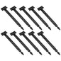 Pack of 10 x 400 mm T-Hinge Black, Steel Tee Hinges, Weather Resistant, Rust Proof Powder Coating, T Strap Hinges