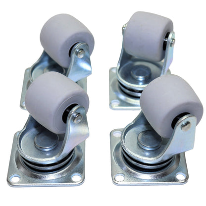 Pack of 4 x Heavy-Duty Furniture Caster Wheel 30 mm - Rubber, Ball Bearings, Smooth Rolling, Swivel Plate, No-Scratch