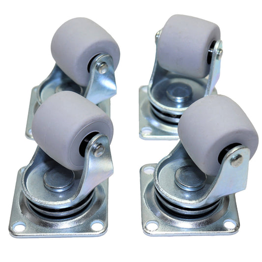 Pack of 4 x Heavy-Duty Furniture Caster Wheel 30 mm - Rubber, Ball Bearings, Smooth Rolling, Swivel Plate, No-Scratch