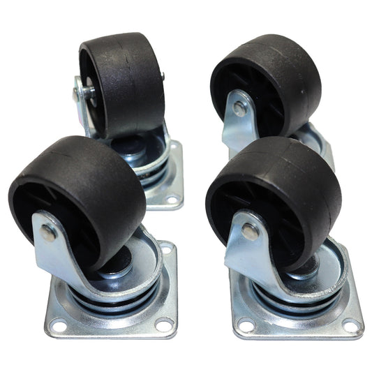 Pack of 4 x Heavy-Duty Furniture Caster Wheel 40 mm - PVC, Ball Bearings, Smooth Rolling, Swivel Plate, No-Scratch