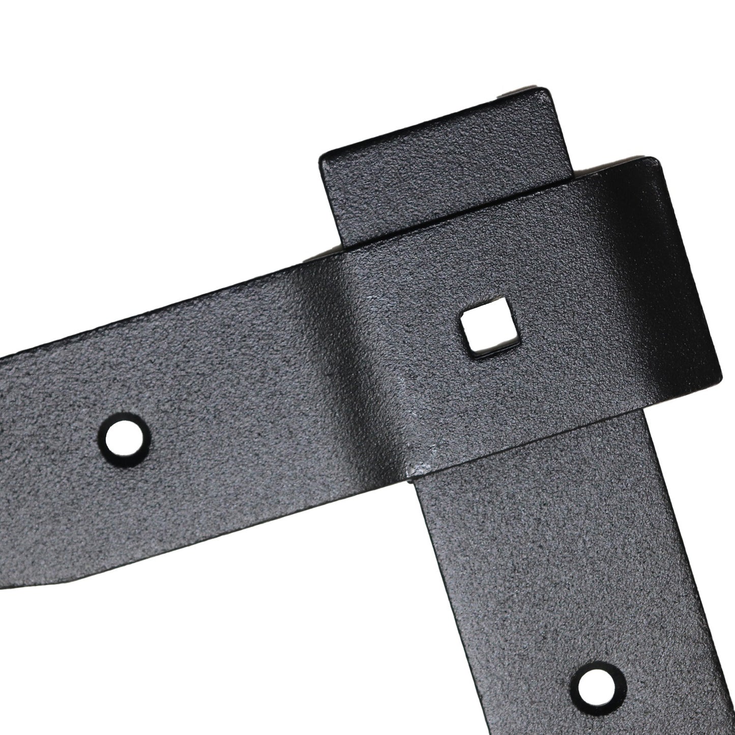 Pack of 2 x Flat Corner L Shape Plate, 200 x 200 mm Black Flat Right Angle Bracket, Decorative, Powder Coated Steel Repair Brace