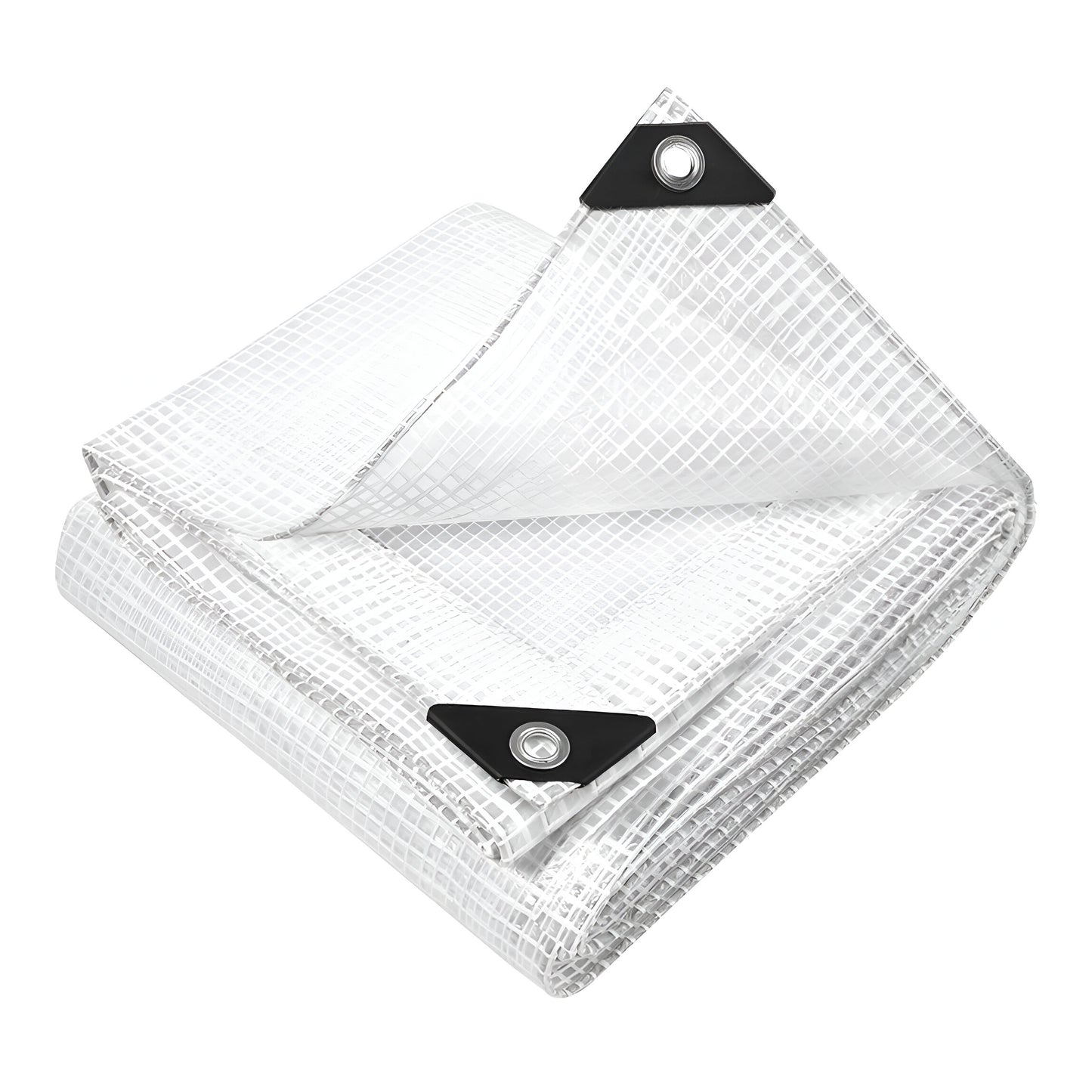 4 x 5 m Heavy-Duty Tarpaulin Cover - Clear 100GSM - Waterproof, Frost-Resistant, UV Protection, Multipurpose, Groundsheet