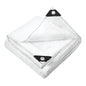 4 x 5 m Heavy-Duty Tarpaulin Cover - Clear 100GSM - Waterproof, Frost-Resistant, UV Protection, Multipurpose, Groundsheet