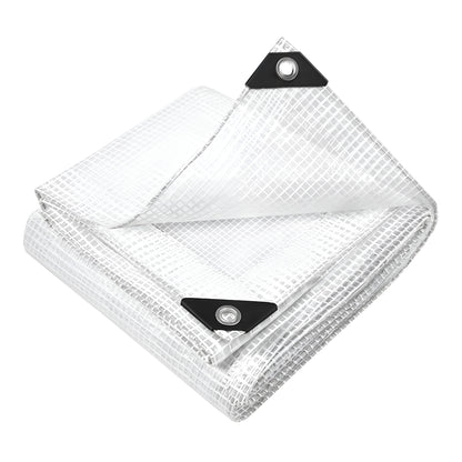 5 x 5 m Heavy-Duty Tarpaulin Cover - Clear 100GSM - Waterproof, Frost-Resistant, UV Protection, Multipurpose, Groundsheet
