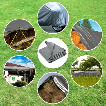 4 x 5 m Heavy-Duty Tarpaulin Cover - Silver/Black 260GSM - Waterproof, Frost-Resistant, UV Protection, Multipurpose, Groundsheet