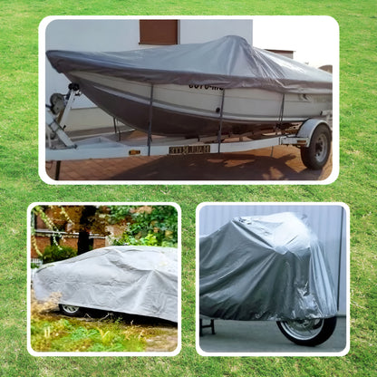 1.5 x 2 m Heavy-Duty Tarpaulin Cover - Silver/Black 260GSM - Waterproof, Frost-Resistant, UV Protection, Multipurpose, Groundsheet