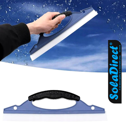 30 cm / 12" Silicone Water Squeegee, Multi-Purpose Soft Blade for Cars, Windows, Shower Doors, Glass, Tiles, Boats - Streak-Free