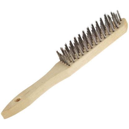 Set of 6 x Wire Brush, Heavy-Duty Handheld Steel Wire Brushes with Wooden Handle - Rust Remover - Tough Steel Wire Bristles
