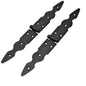 2 Pcs x 150+150 mm Backflap Hinge Black, Retro Steel Back Flap Hinges, Weather Resistant, Rust Proof Powder Coating, Strap Hinges