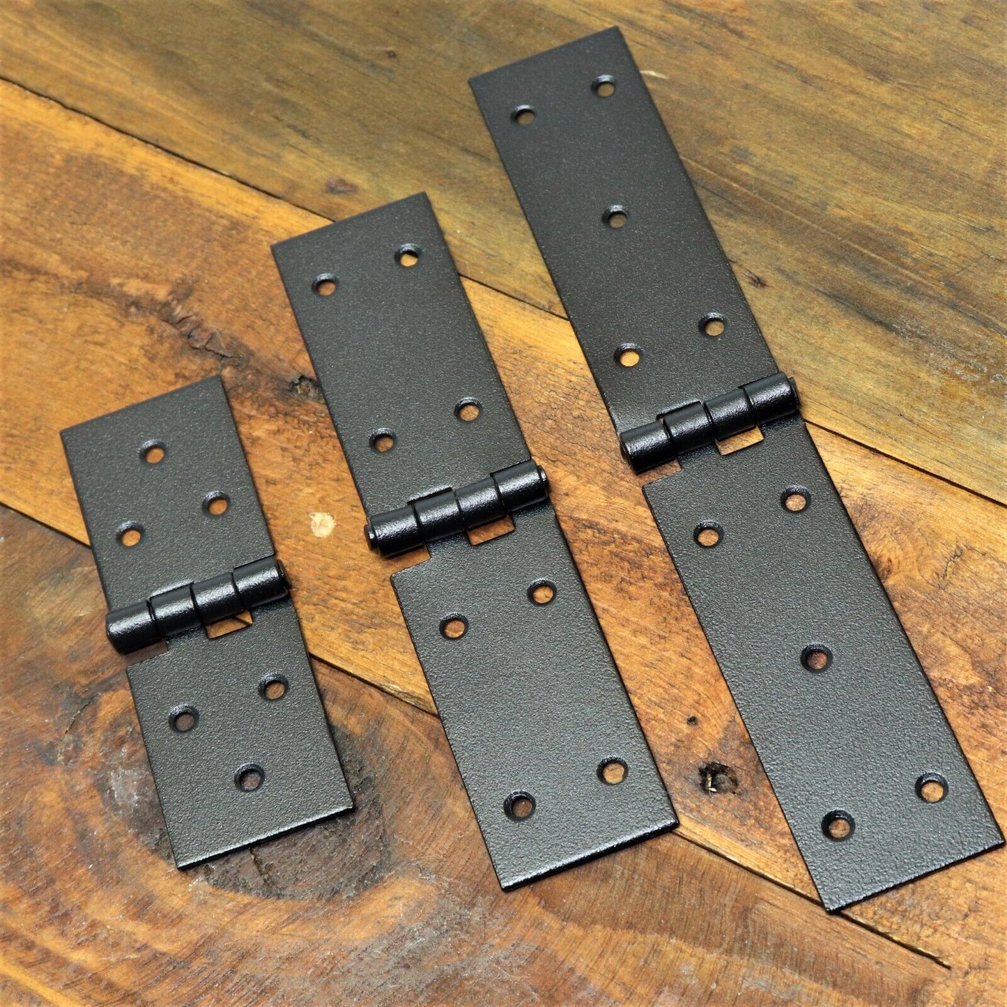 Pack of 2 x 100 Backflap Hinge Black, Steel Back Flap Hinges, Weather Resistant, Rust Proof Powder Coating, Strap Hinges