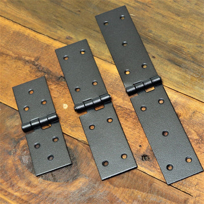 Pack of 2 x 100 Backflap Hinge Black, Steel Back Flap Hinges, Weather Resistant, Rust Proof Powder Coating, Strap Hinges