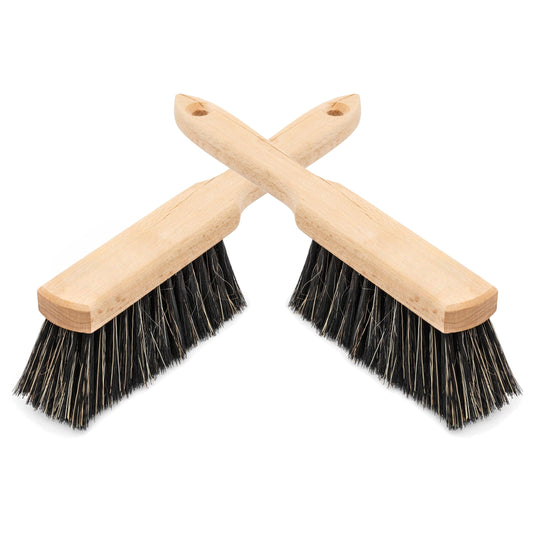 Set of 2 x Hand Brushes, Counter Brushes, Wooden Bench Brushes - Anti-Static Natural & Synthetic Bristles for Efficient Cleaning