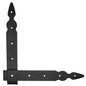 Pack of 1 x Flat Corner L Shape Plate, 250 x 250 mm Black Flat Right Angle Bracket, Powder Coated Steel Repair Brace Support