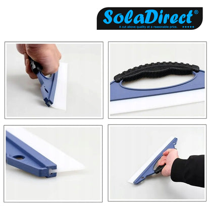30 cm / 12" Silicone Water Squeegee, Multi-Purpose Soft Blade for Cars, Windows, Shower Doors, Glass, Tiles, Boats - Streak-Free