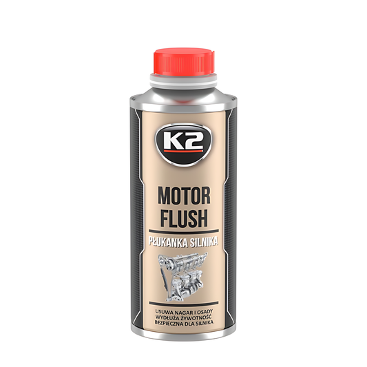 K2 Motor Flush 250ml Engine Cleaner for Petrol, Diesel and LPG Engines - Removes Sludge, Soot and Deposits, Treats 4-6L Oil