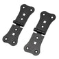 2 Pcs x 70+70 mm Backflap Hinge Black, Retro Steel Back Flap Hinges, Weather Resistant, Rust Proof Powder Coating, Strap Hinges