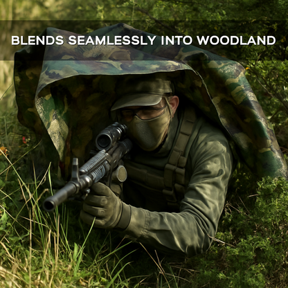 10 x 10 m Tarpaulin Cover - Camo 85GSM - Waterproof, Frost-Resistant, UV Protection, Multipurpose, Groundsheet