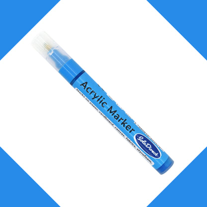 Acrylic Paint Marker Pen Permanent for Stone Leather Fabric Plastic (Light Blue)