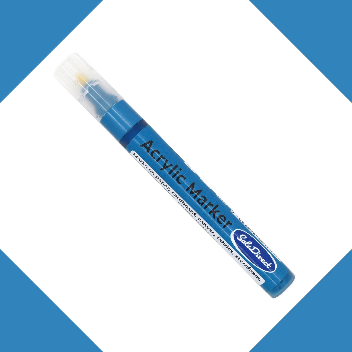 Acrylic Paint Marker Pen Permanent for Stone Leather Fabric Plastic (Metallic Light Blue)