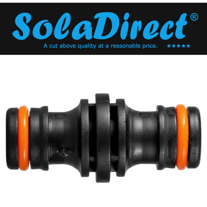 Double Male Hose Connector Coupler Extender Joiner - Leak-Proof & Durable - Compatible with Hozelock, Gardena (Black x 1 Pc)
