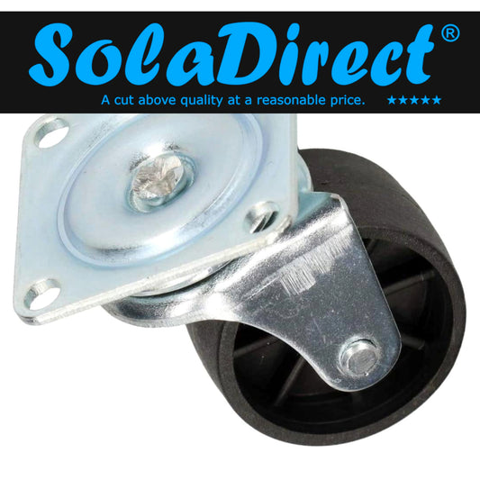 Pack of 4 x Heavy-Duty Furniture Caster Wheel 40 mm - PVC, Ball Bearings, Smooth Rolling, Swivel Plate, No-Scratch