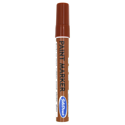 Oil-based Paint Marker Pen Permanent for Tyres Rubber Stone Leather Fabric Plastic Glass (Brown)