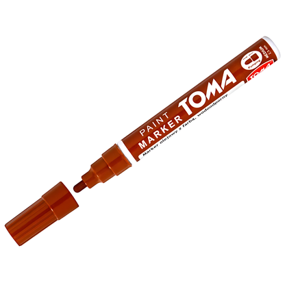 Brown Oil-Based Paint Marker Pen Permanent - 2.5mm Round Tip, Fast-Drying Waterproof Ink - Universal for All Surfaces