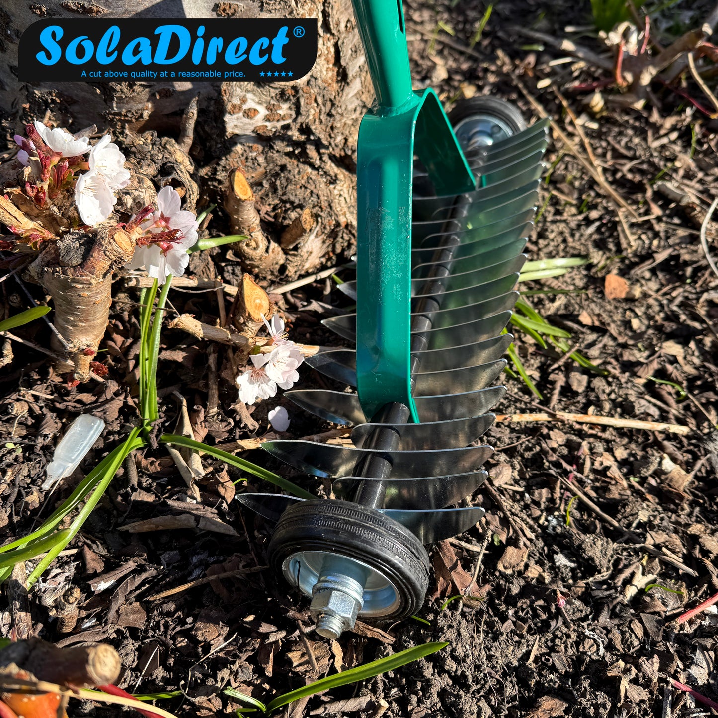 Lawn Aerator Scarifier with Handle, Effective Manual Lawn Grass Soil Maintenance, Hand Dethatching Rake, Garden Tool (Rolling)