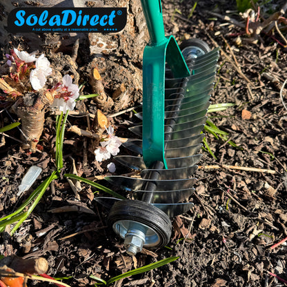Lawn Aerator Scarifier with Handle, Effective Manual Lawn Grass Soil Maintenance, Hand Dethatching Rake, Garden Tool (Rolling)