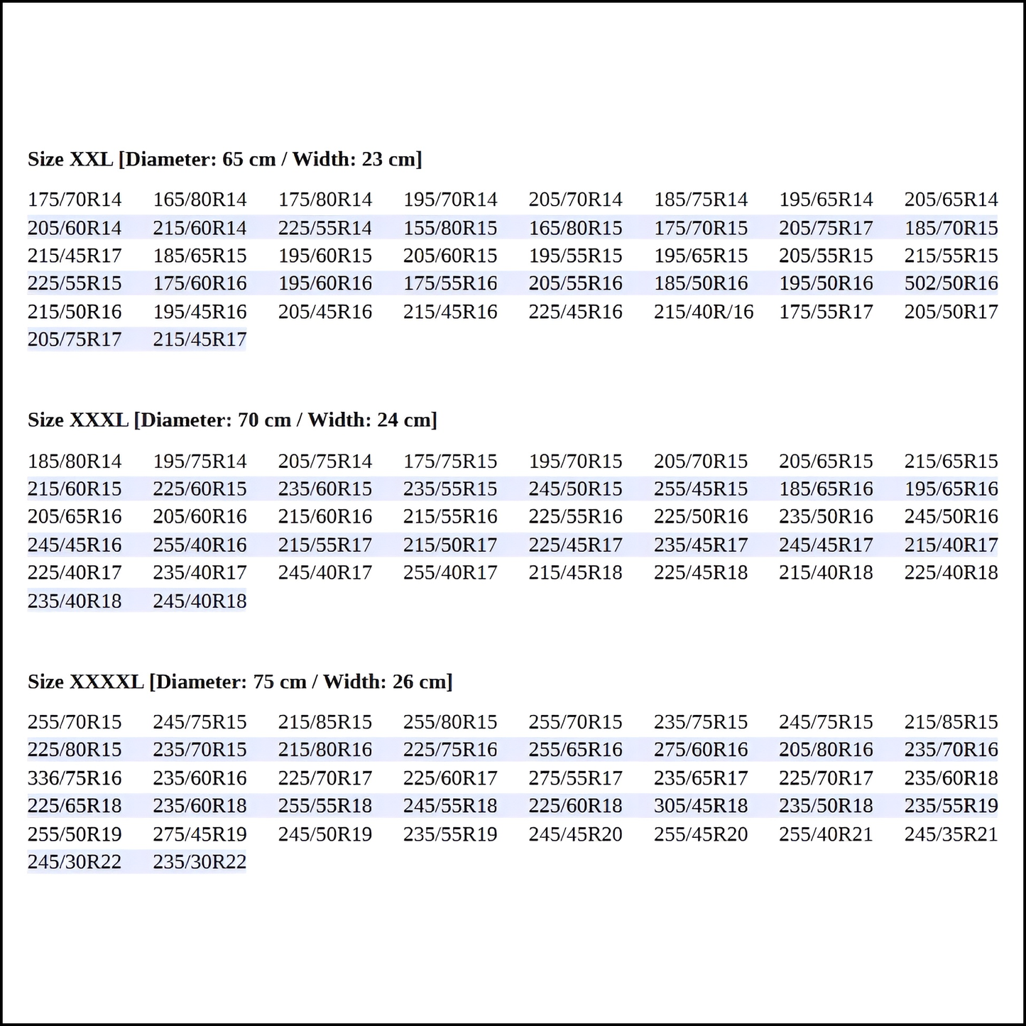 Spare Wheel Bag XXXXL 75 cm Diameter / 26 cm Width - Waterproof PU Leather Tyre Storage Cover with Zip and Carry Handle - Black