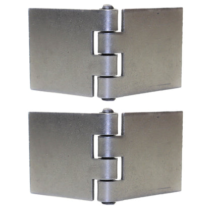 Pack of 2 x Heavy Duty Weldable Solid Steel Hinges, 45 x 100 mm Welding Long Lasting Steel Butt Hinges, 2 mm Thick Weld On Hinges