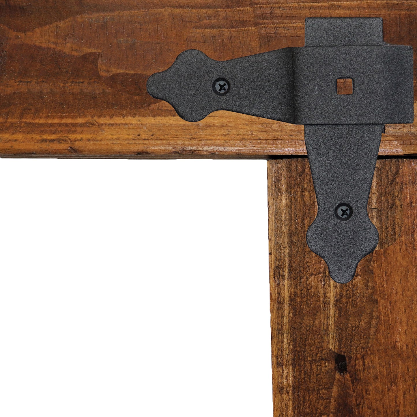 Pack of 2 x Flat Corner L Shape Plate, 100 x 100 mm Black Flat Right Angle Bracket, Decorative, Powder Coated Steel Repair Brace
