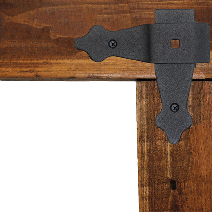 Pack of 2 x Flat Corner L Shape Plate, 100 x 100 mm Black Flat Right Angle Bracket, Decorative, Powder Coated Steel Repair Brace