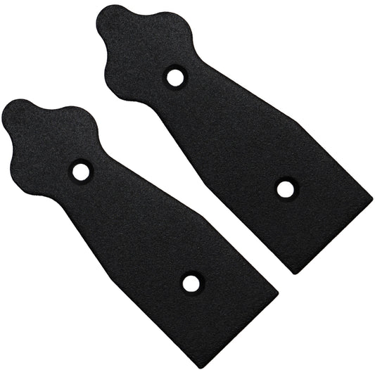 Pack of 2 x 100 mm Dummy Hinge Heads, Black Steel, Vintage False Strap Hinges, Weather Resistant, Rust Proof Powder Coating