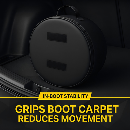 Spare Wheel Bag XXXXL 75 cm Diameter / 26 cm Width - Waterproof PU Leather Tyre Storage Cover with Zip and Carry Handle - Black