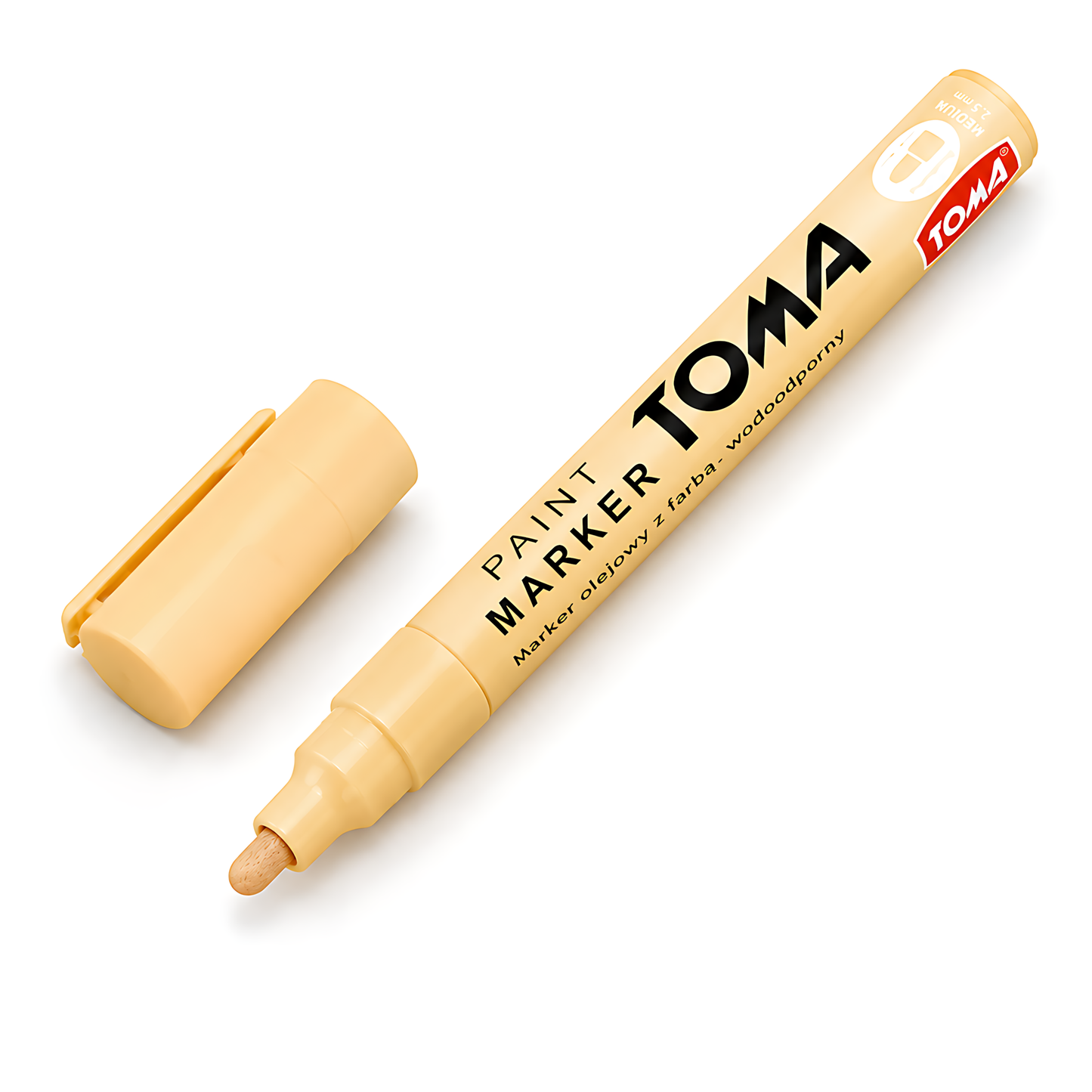 Flesh Tone Oil-Based Paint Marker Pen Permanent - 2.5mm Round Tip, Fast-Drying Waterproof Ink - Universal for All Surfaces