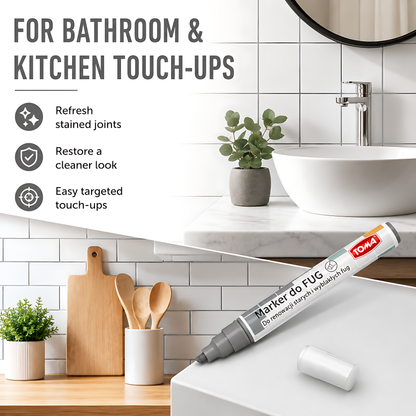 Graphite Grout Marker Pen for Tile Joints - Fast-Drying Water-Resistant, Fade-Resistant - for Bathroom, Kitchen Grout Refresh