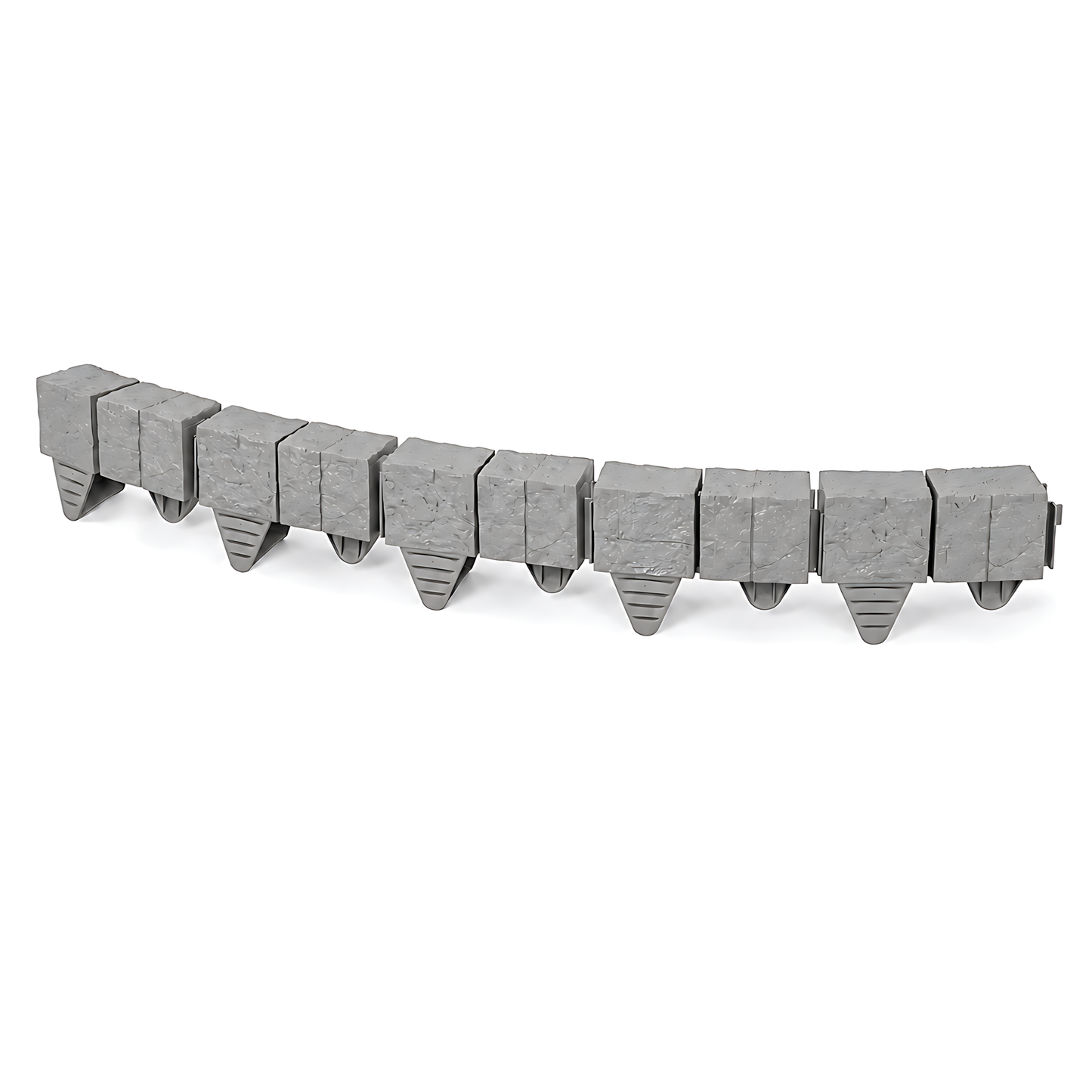 Lawn Edging Garden Palisade Grey Stone Effect - 162cm Plastic Border, 6 x 27cm Push-In Sections for Outdoor Landscaping