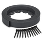 Grey Lawn Edging Border 10m 33ft x 55mm - Flexible Plastic Garden Edge Strip with 20 Securing Pegs, Easy Cut-to-Shape Landscape Trim for Flower Beds, Grass, Paths, Gravel, Bark and Mowing Strips
