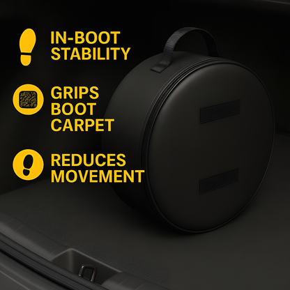 Spare Wheel Bag XXXL 70 cm Diameter / 24 cm Width - Waterproof PU Leather Tyre Storage Cover with Zip and Carry Handle - Black