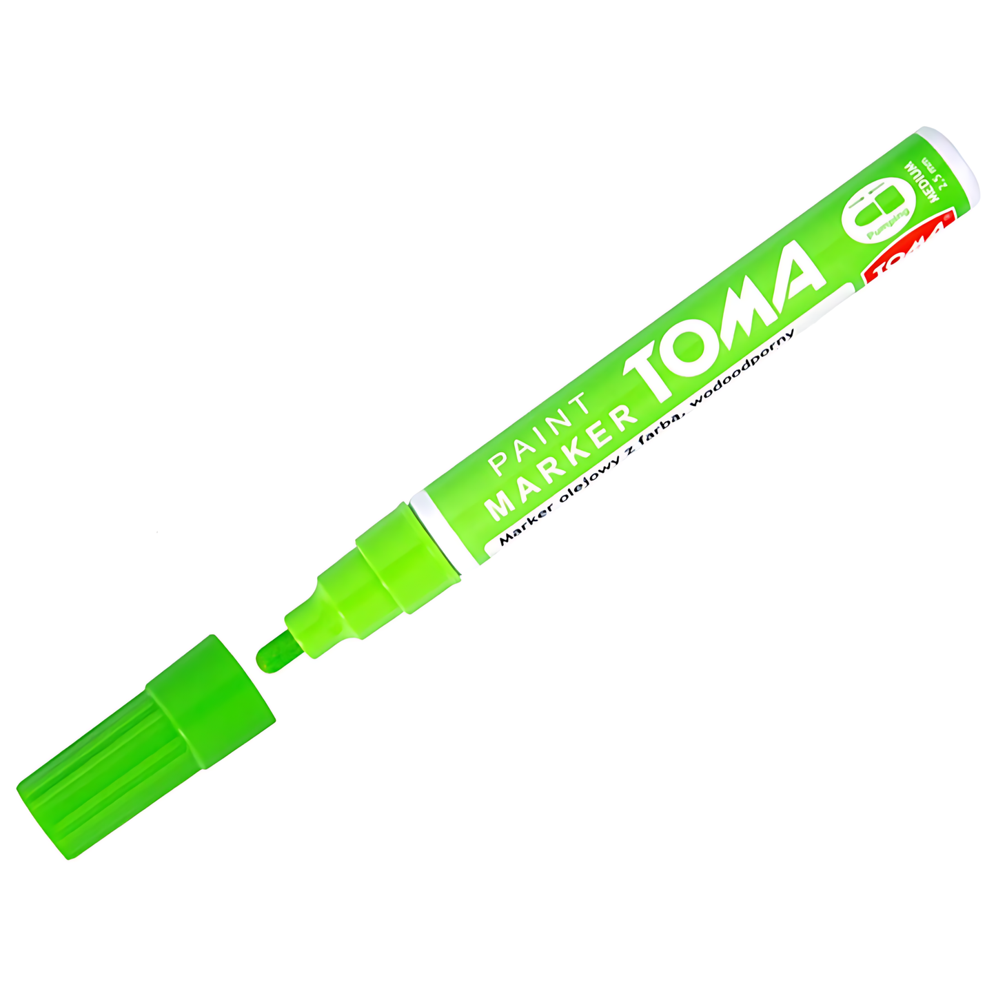 Green Light Oil-Based Paint Marker Pen Permanent - 2.5mm Round Tip, Fast-Drying Waterproof Ink - Universal for All Surfaces