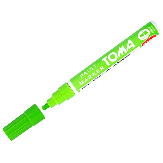 Green Light Oil-Based Paint Marker Pen Permanent - 2.5mm Round Tip, Fast-Drying Waterproof Ink - Universal for All Surfaces