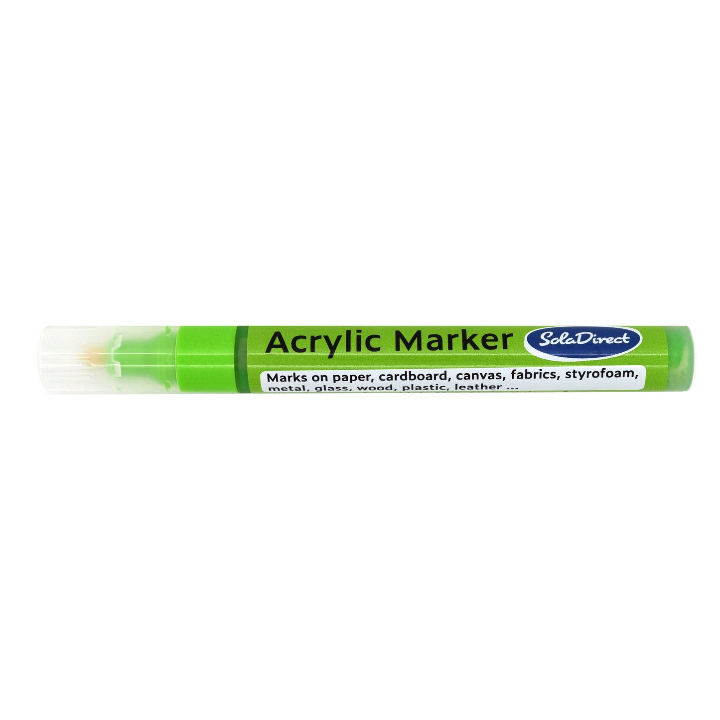 Acrylic Paint Marker Pen Permanent for Stone Leather Fabric Plastic (Metallic Light Green)