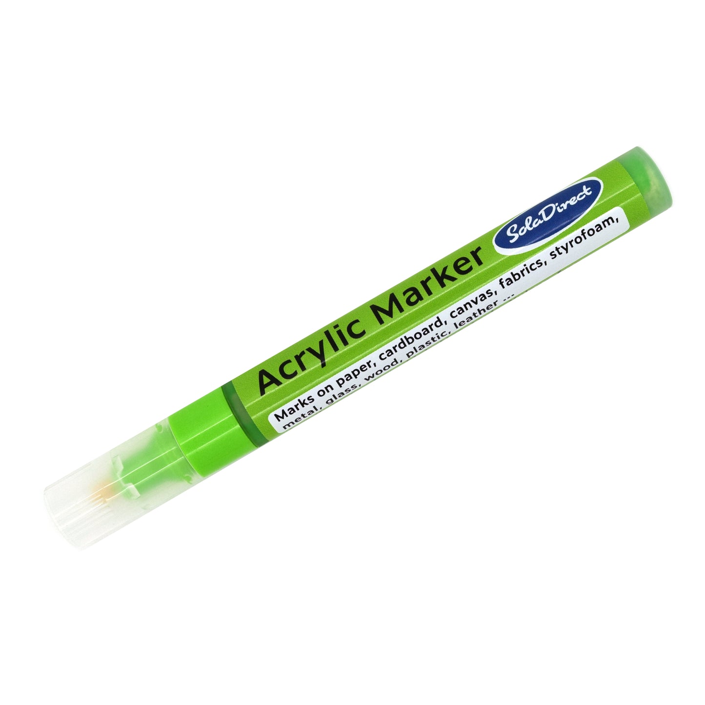 Acrylic Paint Marker Pen Permanent for Stone Leather Fabric Plastic (Metallic Light Green)