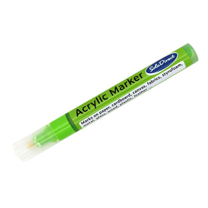 Acrylic Paint Marker Pen Permanent for Stone Leather Fabric Plastic (Metallic Light Green)