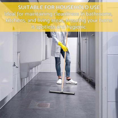 24 Inch Floor Squeegee Wet Floor Wiper Rubber Squeegee with 120cm Handle Indoor Outdoor Floor Cleaner