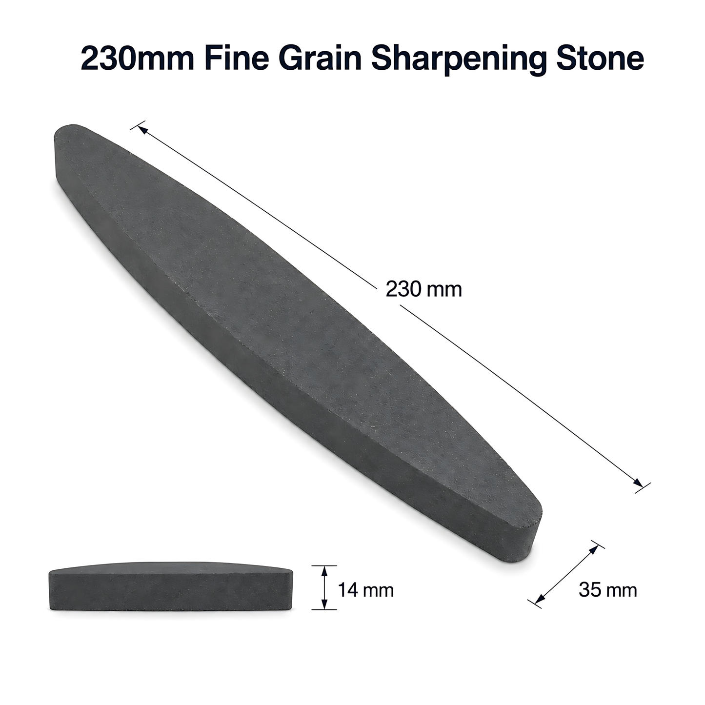 2 x Sharpening Stones 23cm Fine Grain Whetstones for Kitchen Knives, Scythes, Sickles, Garden Blades, Fine Edge Honing